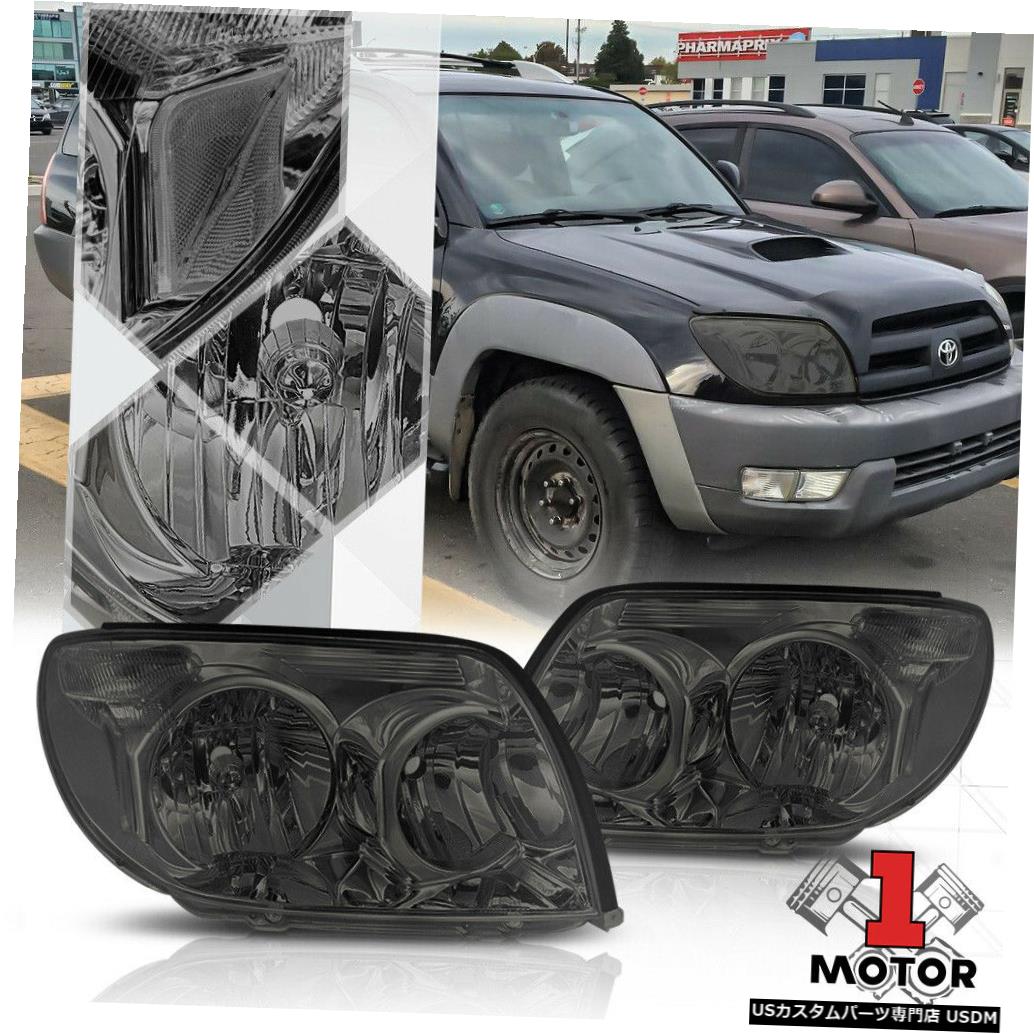 流行 ライト ランプ 03 05トヨタ4ランナー用スモークティンテッドヘッドライトランプクリアターンシグナルリフレクター ヘッドライト 4runner Toyota 03 05 For Reflector Signal Turn Clear Lamp Headlight Tinted Smoke