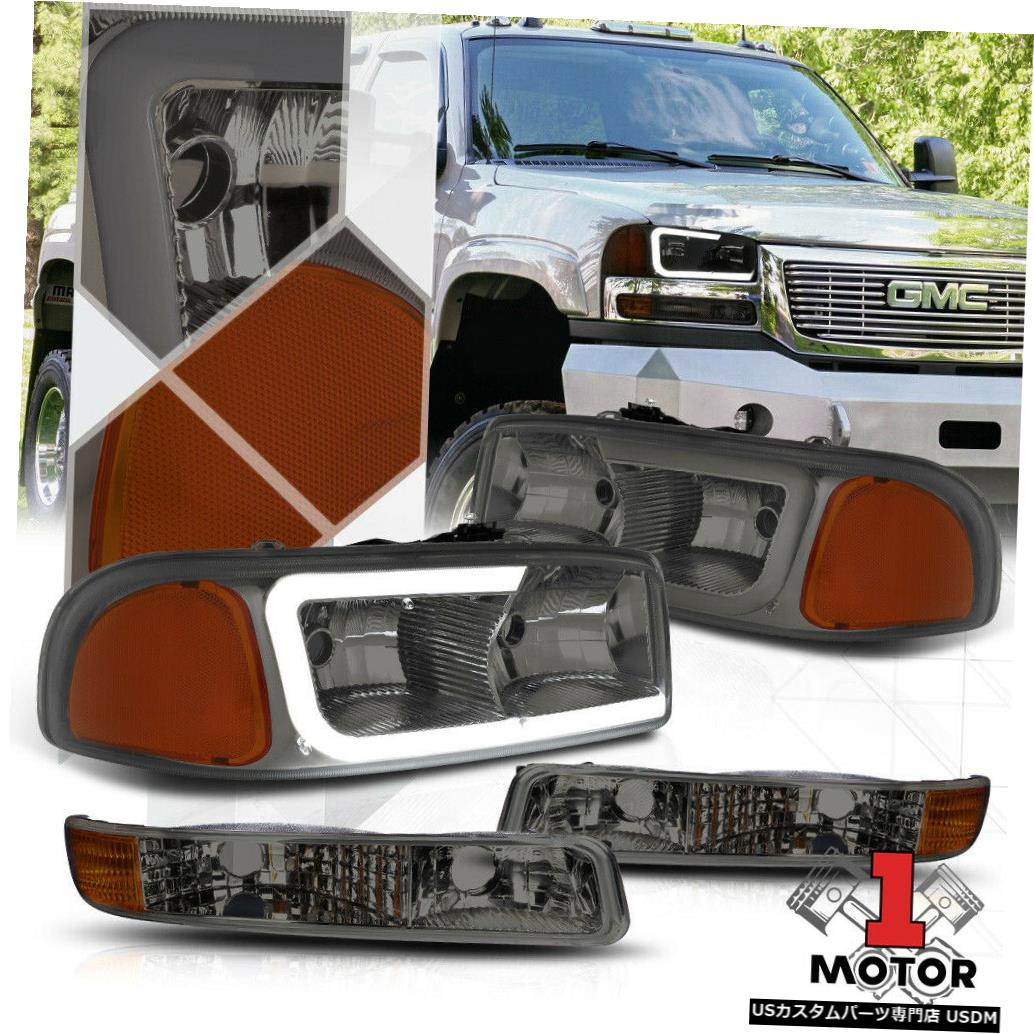 ヘッドライト Chrome / Smoke / A mber [LED LIGHT BAR]ヘッドライト+ 99-07 Sierra / Yukon Classic用バンパー Chrome/Smoke/Amber[LED LIGHT BAR]Headlight+Bumper for 99-07 Sierra/Yukon Classic 【並行輸入品】