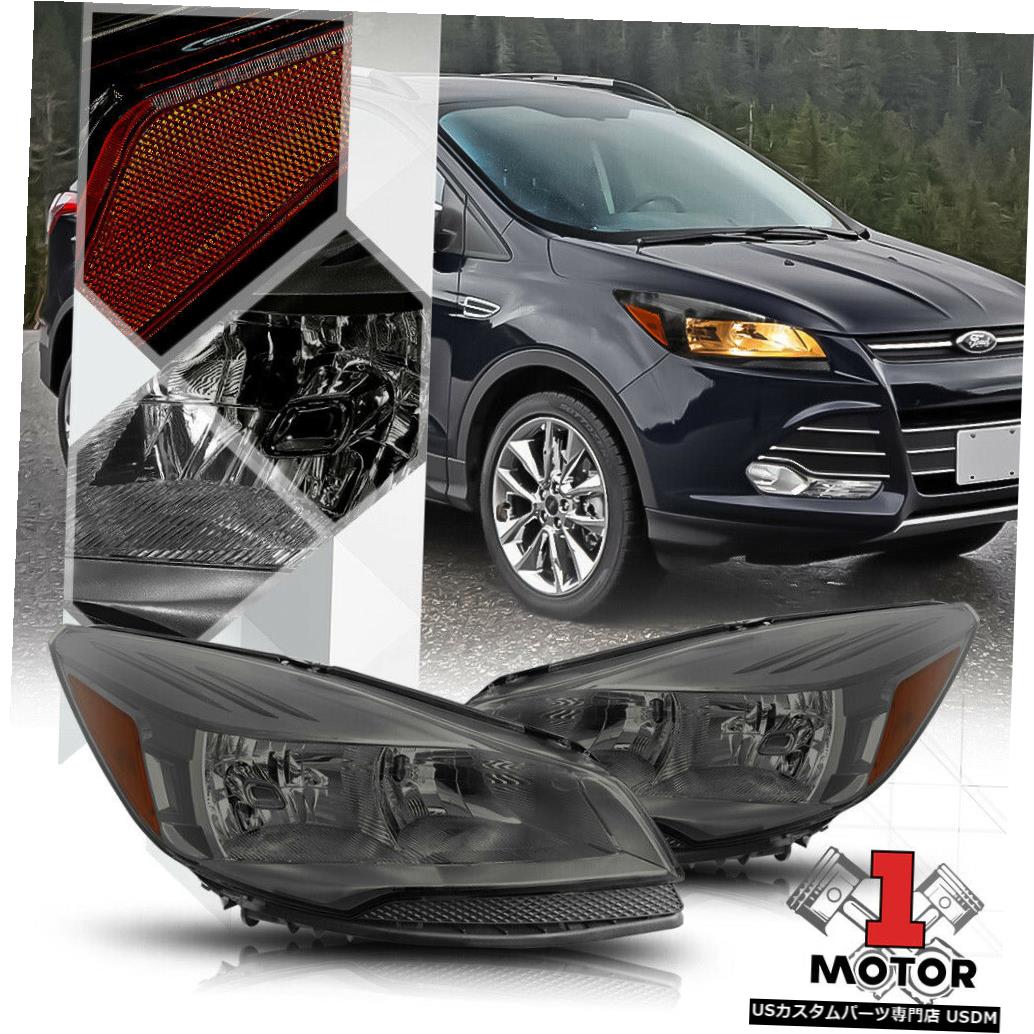 ライト ランプ 数量は多 Signal Turn Corner Amber Headlight Tinted Smoke 13 16フォードエスケープ用煙着色ヘッドライトアンバーコーナーターンシグナルリフレクター ヘッドライト Reflector Escape Ford 13 16 For Kwakuku Com