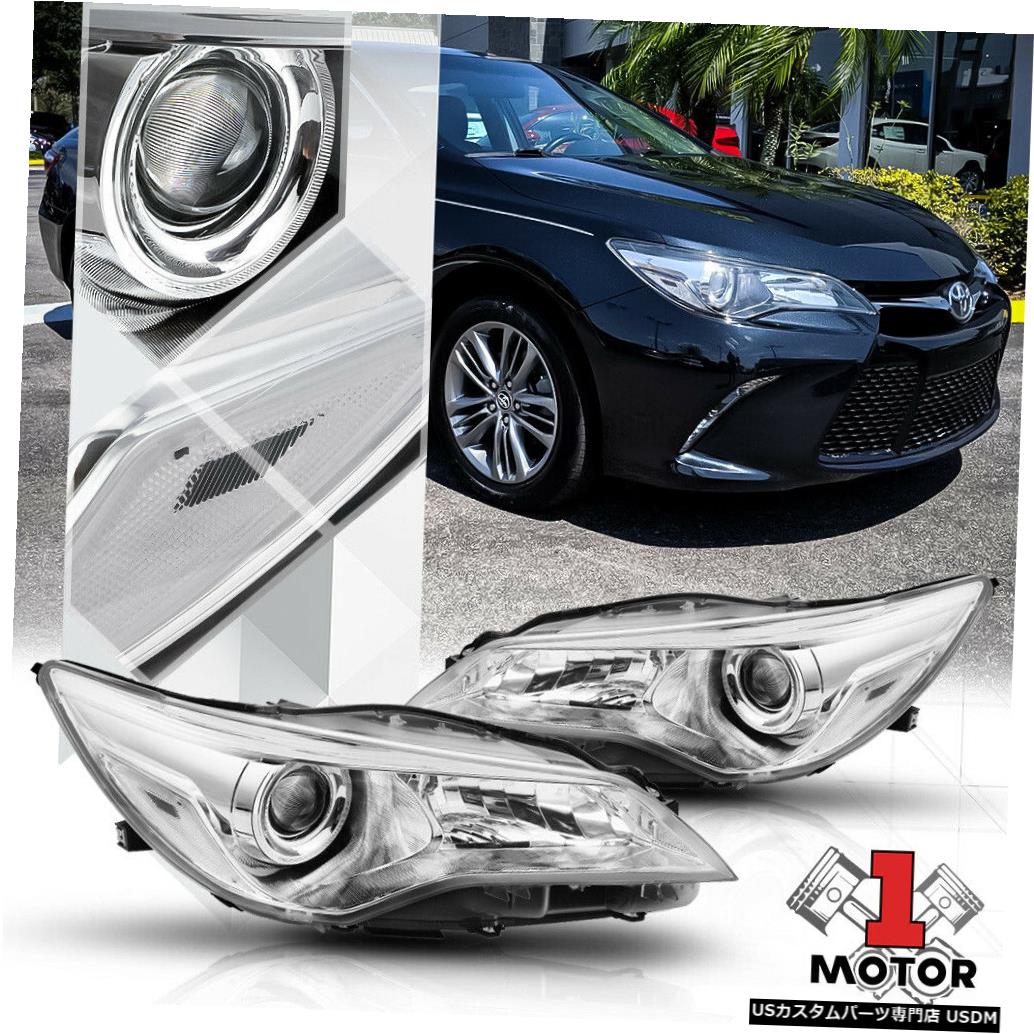 ヘッドライト 15-17トヨタカムリ用クロームプロジェクターヘッドライトクリアコーナー信号リフレクター Chrome Projector Headlight Clear Corner Signal Reflector for 15-17 Toyota Camry 【並行輸入品】