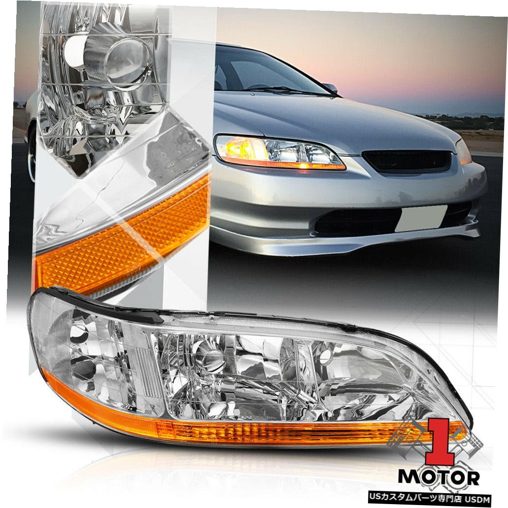 ヘッドライト 98-02ホンダアコードの右側の助手席側クロムヘッドライトヘッドランプアセンブリ Right Passenger Side Chrome Headlight Head Lamp Assembly for 98-02 Honda Accord 【並行輸入品】