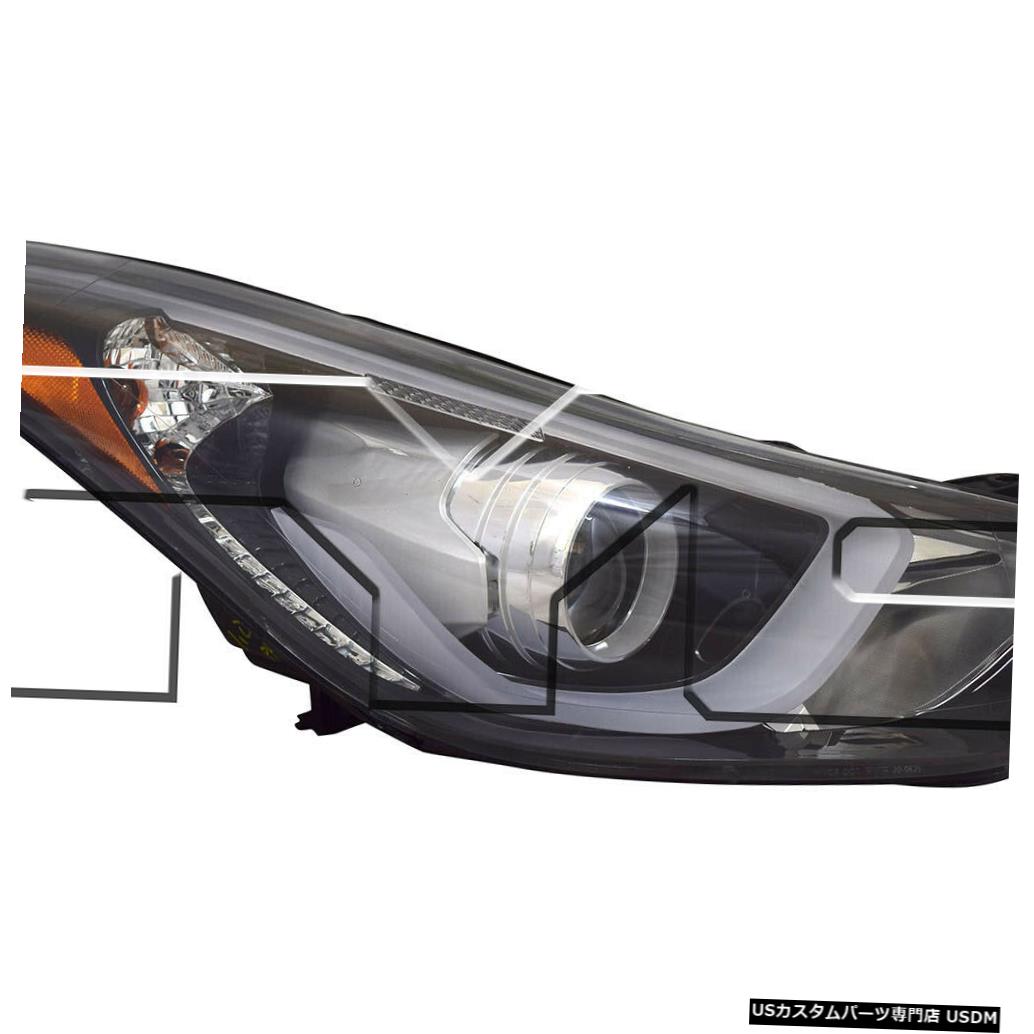 ヘッドライト 14-16ヒュンダイエラントラLMT /スポーツ米国適合、LED DRL乗客ヘッドライトCAPA付き Fits 14-16 Hyundai Elantra LMT/Sport US Built w/LED DRL Passenger Headlight CAPA 【並行輸入品】