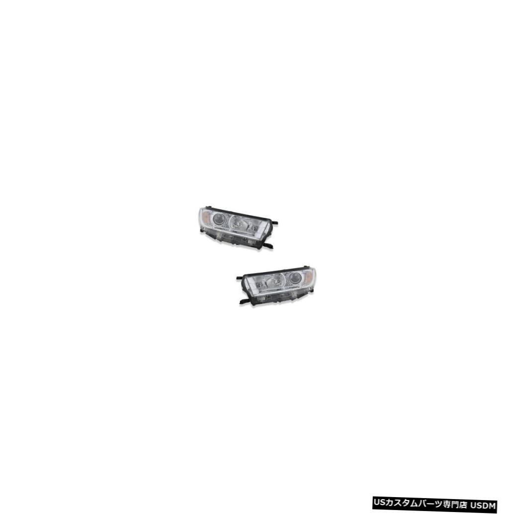 ヘッドライト 17-19 Toyota Highlander Driver & Passenger Halogen Headlight w/o DRL Pair Set 【並行輸入品】
