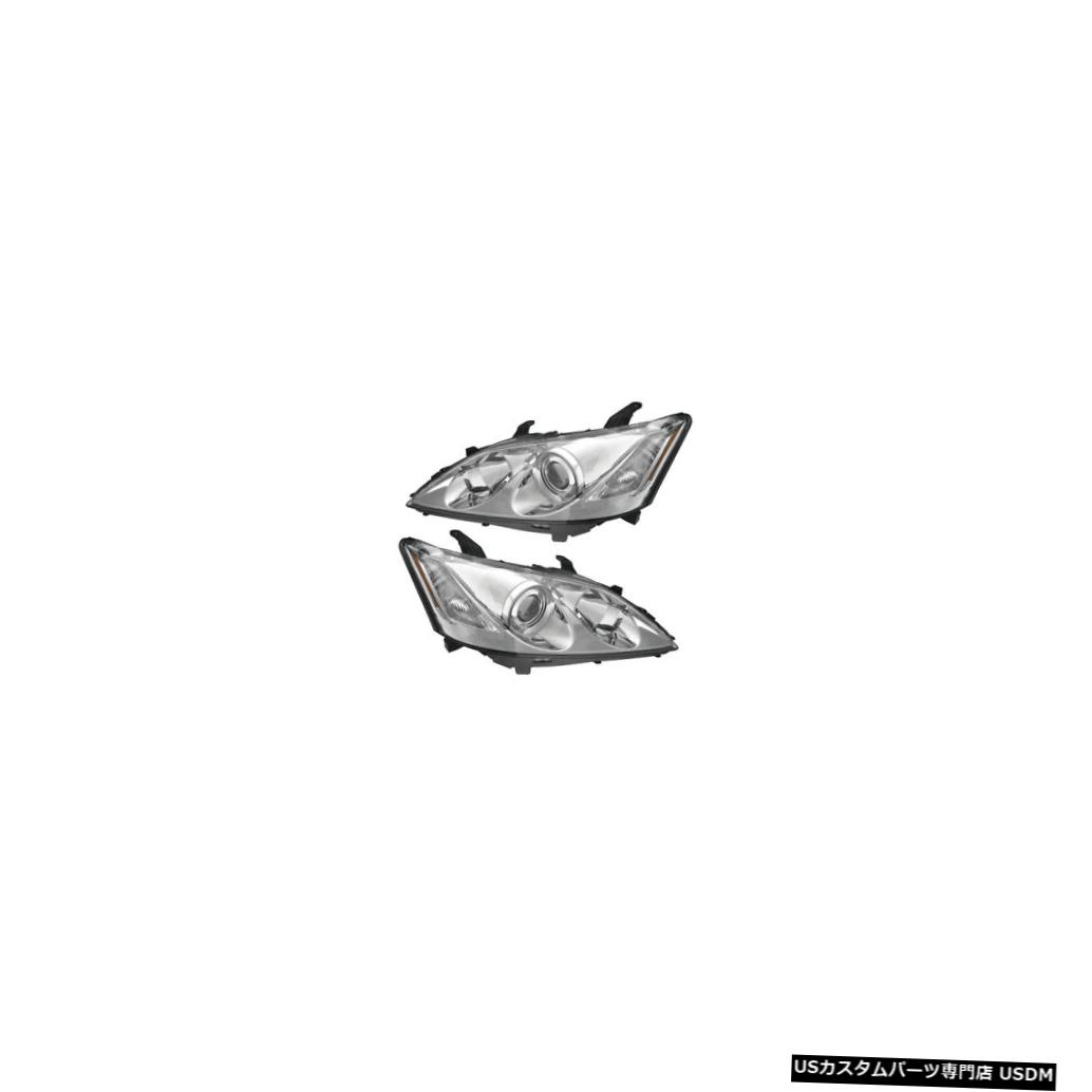 ヘッドライト 2007-2009 Lexus ES-350 Driver & Passenger Side Halogen Headlights Lamps Pair Set 【並行輸入品】