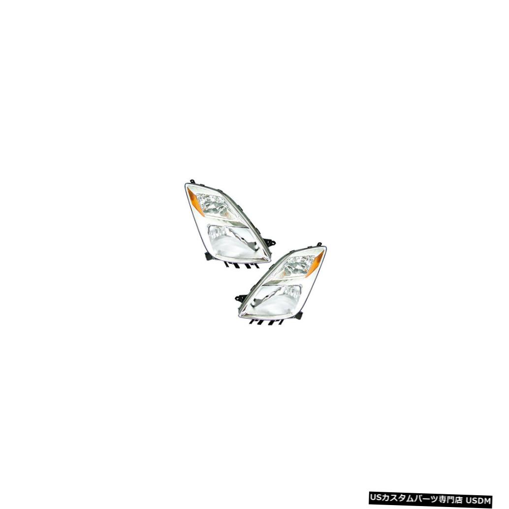 ヘッドライト 2004-2006 Toyota Prius Driver & Passenger Headlights Lamps Assembly Pair Set 【並行輸入品】