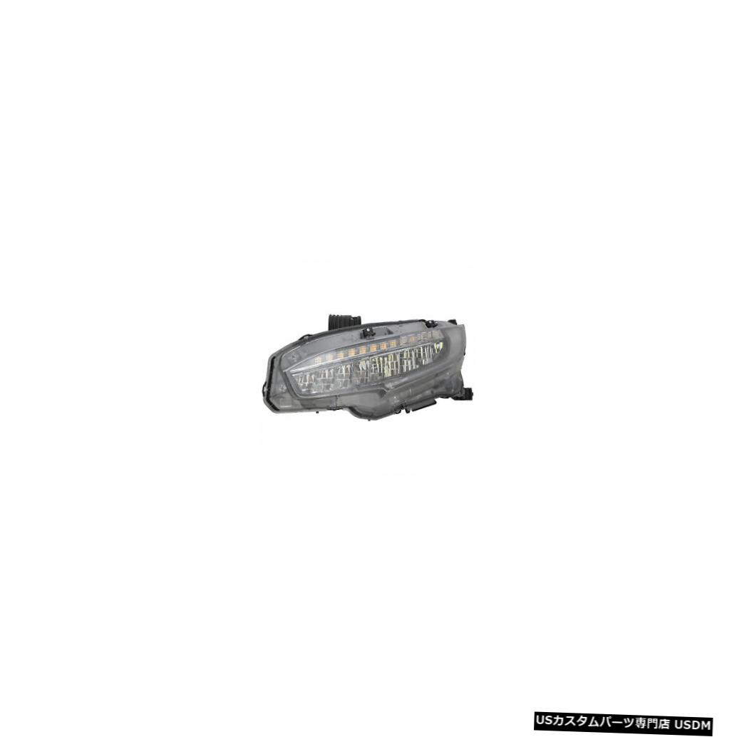 ヘッドライト 2016-2017 Honda Civic Sedan w/LED DRL & Low Beam Headlight Driver Left Side 【並行輸入品】