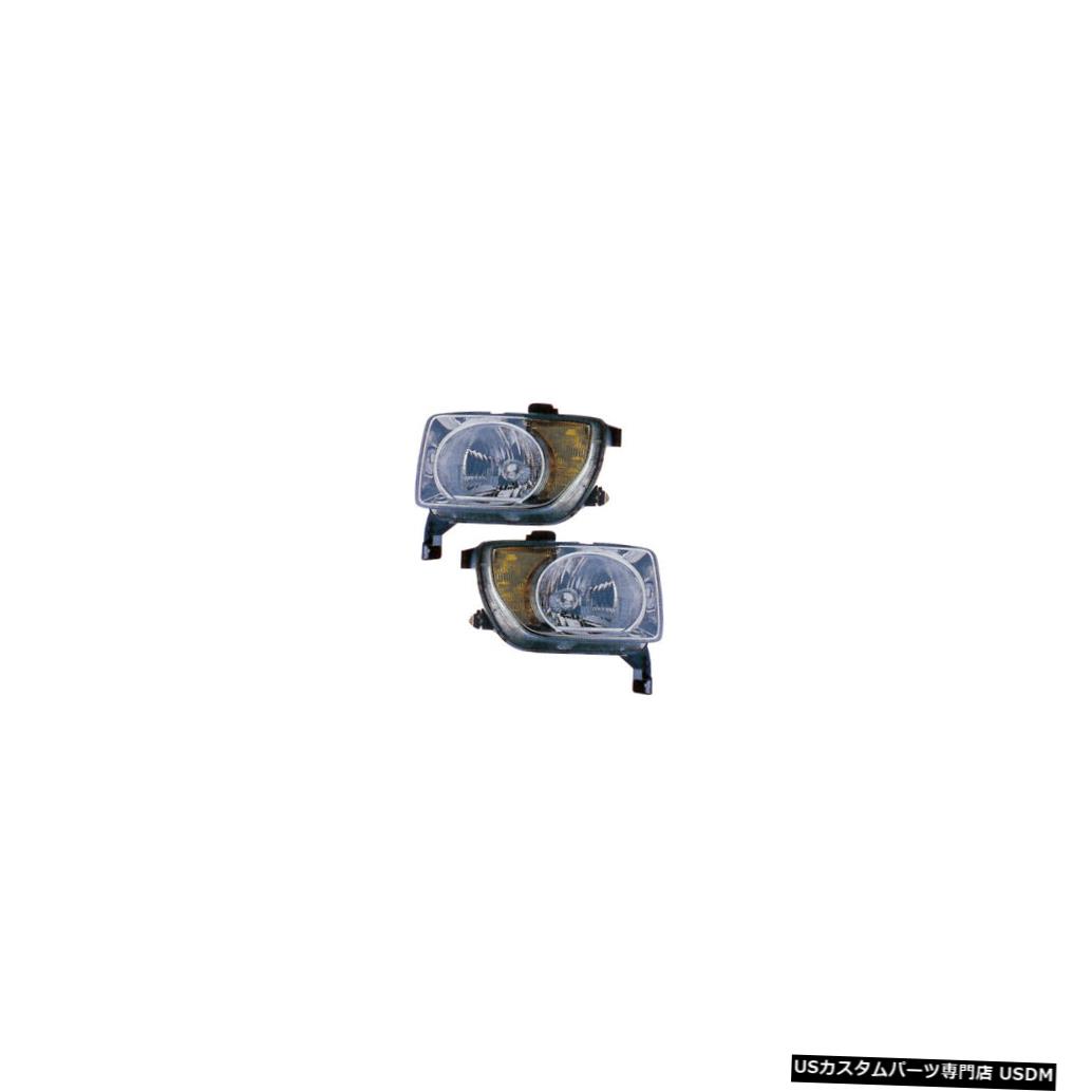 ヘッドライト 2007-2008 Honda Element Driver & Passenger Headlights Lamps Assembly Pair Set 【並行輸入品】