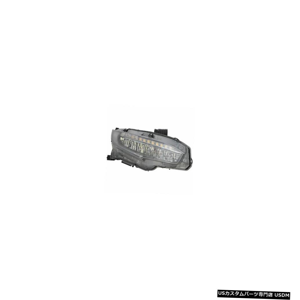 ヘッドライト 2016-2017 Honda Civic Sedan w/LED DRL & Low Beam Headlight Passenger Right Side 【並行輸入品】