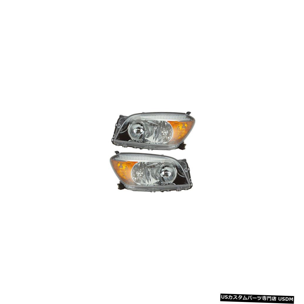 ライト ランプ 良質 Side Passenger Driver Sport Rav4 Toyota 06 08 ヘッドライト Black Set Pair Lamps Headlights