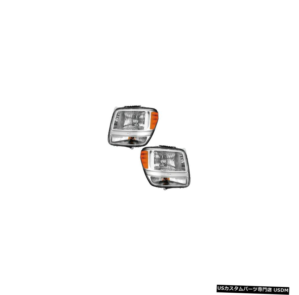 ヘッドライト 2007-2009 Dodge Nitro Driver & Passenger Side Front Headlights Lamps Pair Set 【並行輸入品】