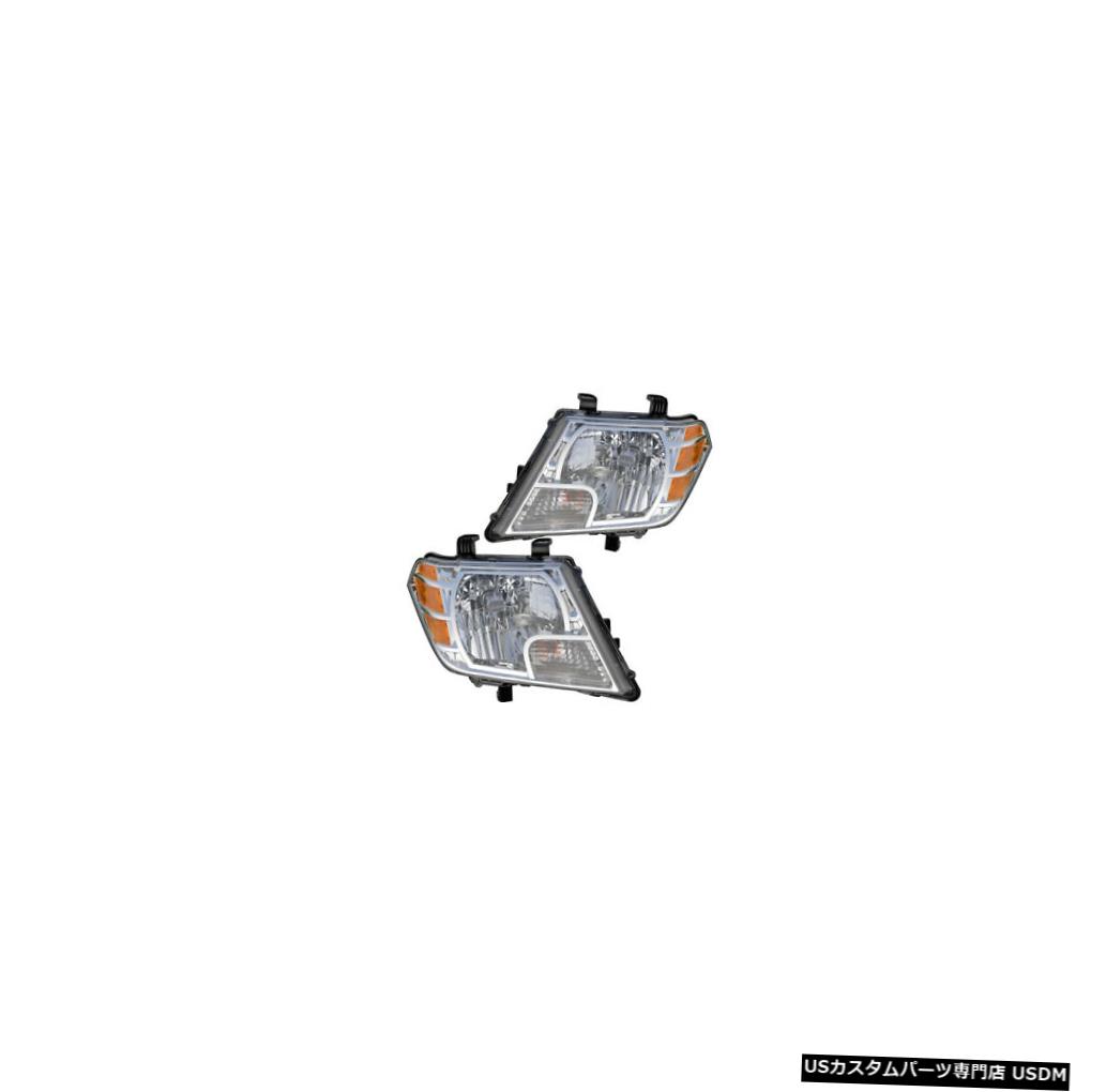 ヘッドライト Fits 2009-2017 Nissan Frontier Driver & Passenger Side Headlights Lamps Pair Set 【並行輸入品】