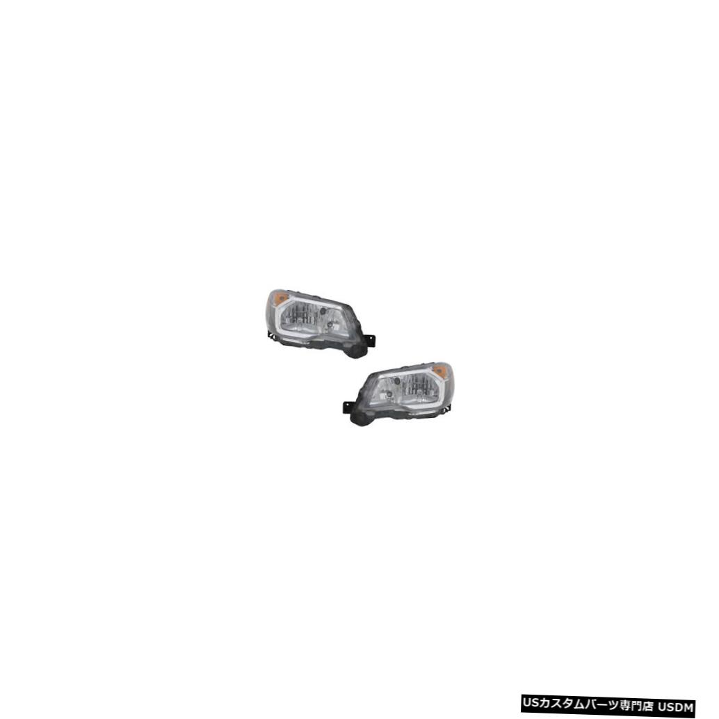 ヘッドライト Fits 14-16 Subaru Forester 2.0T Halogen Headlight Driver & Passenger Pair Set 【並行輸入品】