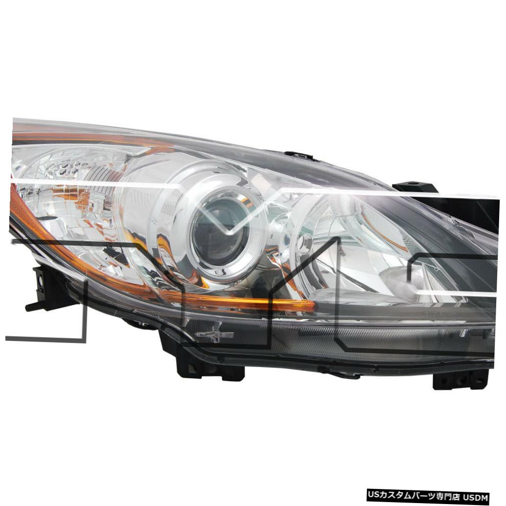 ヘッドライト 10-11マツダ-3ハロゲン/ 12-13 5速トランスミッション乗用車ヘッドライトに適合 Fits 10-11 Mazda-3 Halogen/12-13 5-Speed Transmission Passenger Headlight 【並行輸入品】