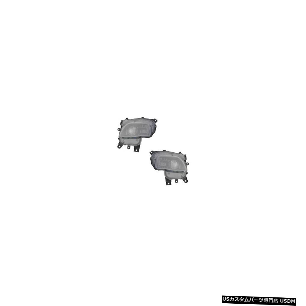 ヘッドライト 14-17 Jeep Cherokee Driver &amp; Passenger Halogen Black Headlights Lamps Pair Set 【並行輸入品】｜カスタムパーツ WORLD倉庫