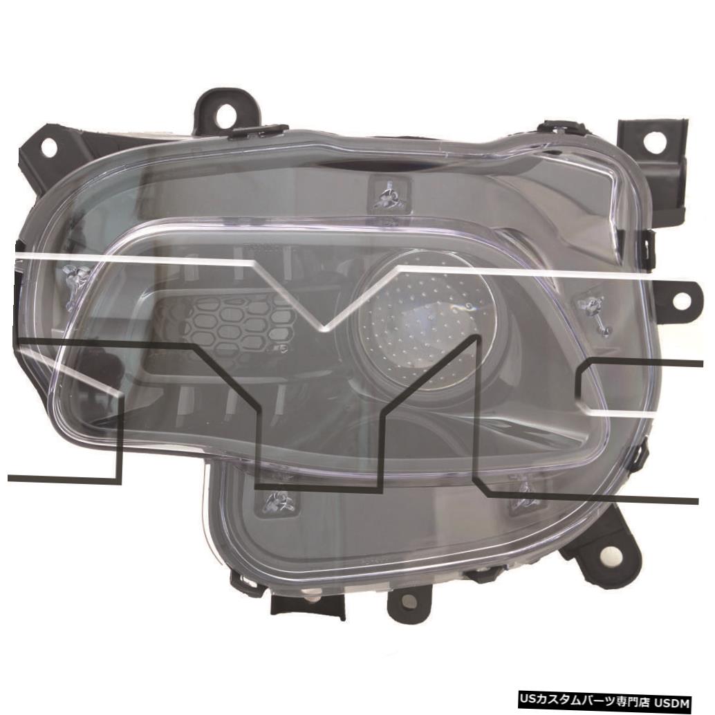 ヘッドライト 14-15ジープチェロキーハロゲンw /ブラックトリム左ドライバーヘッドライトCAPA 14-15 Jeep Cherokee Halogen w/Black Trim Left Driver Headlight CAPA 【並行輸入品】