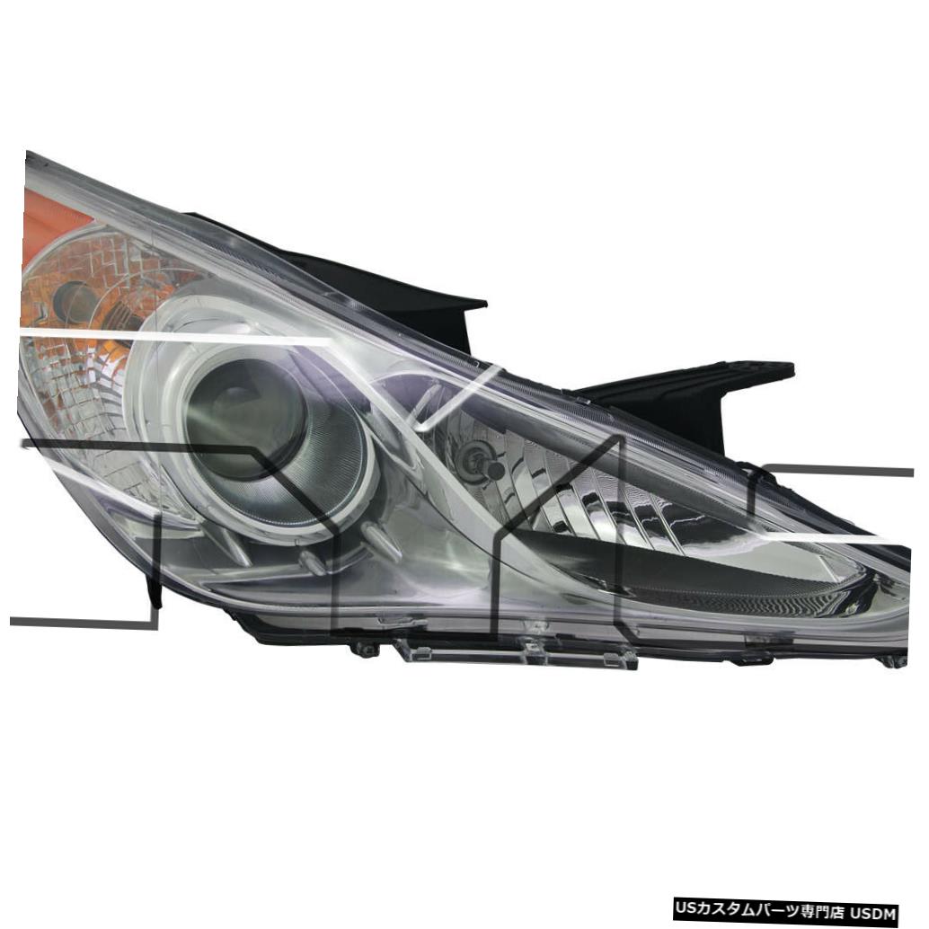 ヘッドライト 11-14ヒュンダイソナタタイプ2クロームベゼル右助手席ヘッドライトNSFに適合 Fits 11-14 Hyundai Sonata Type 2 Chrome Bezel Right Passenger Headlight NSF 【並行輸入品】