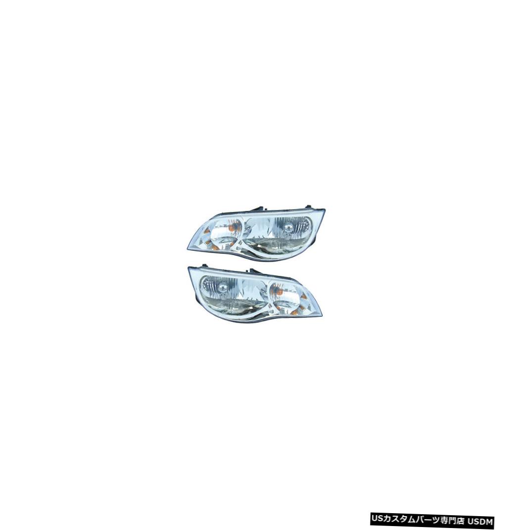 ヘッドライト 2003-2007 Saturn Ion Coupe Driver & Passenger Headlights Lamps Assembly Pair Set 【並行輸入品】