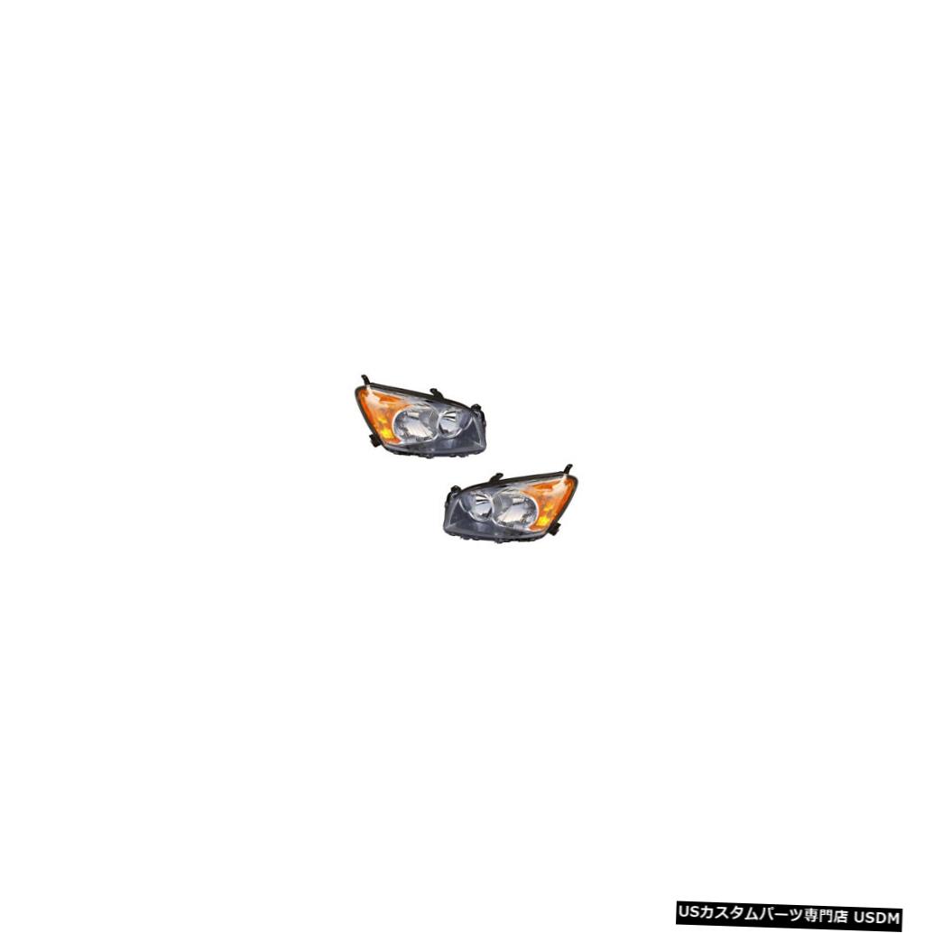 ヘッドライト 2009-2012 Toyota RAV4 Sport Driver & Passenger Side Headlights Lamps Pair Set 【並行輸入品】