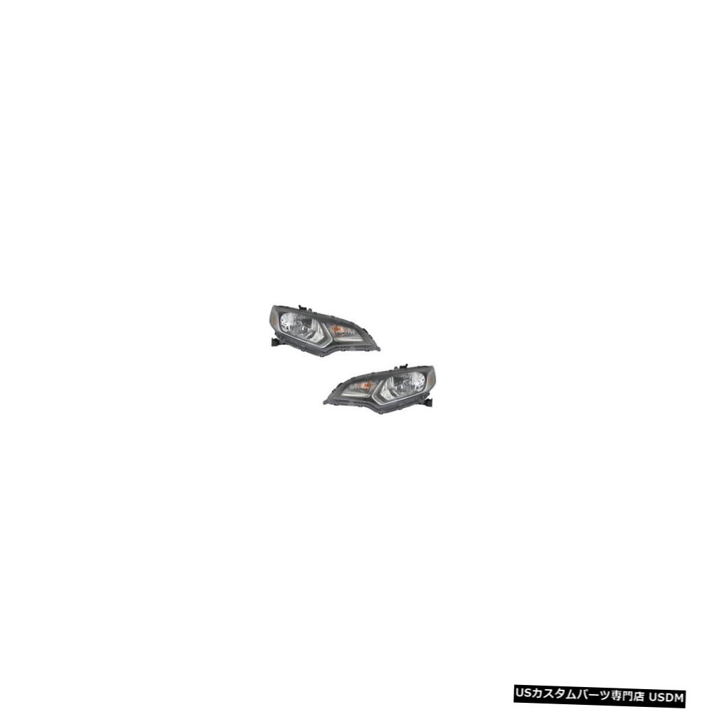 ヘッドライト 2015-2016 Honda Fit Driver & Passenger Side Halogen Headlights Lamps Pair Set 【並行輸入品】
