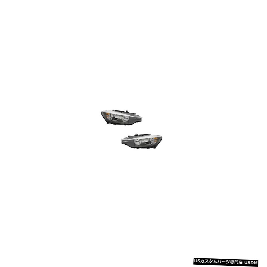 ヘッドライト 12-15 BMW 3-Series F30 4-Door (Halogen) Driver & Passenger Headlights Pair Set 【並行輸入品】|カスタムパーツ WORLD倉庫