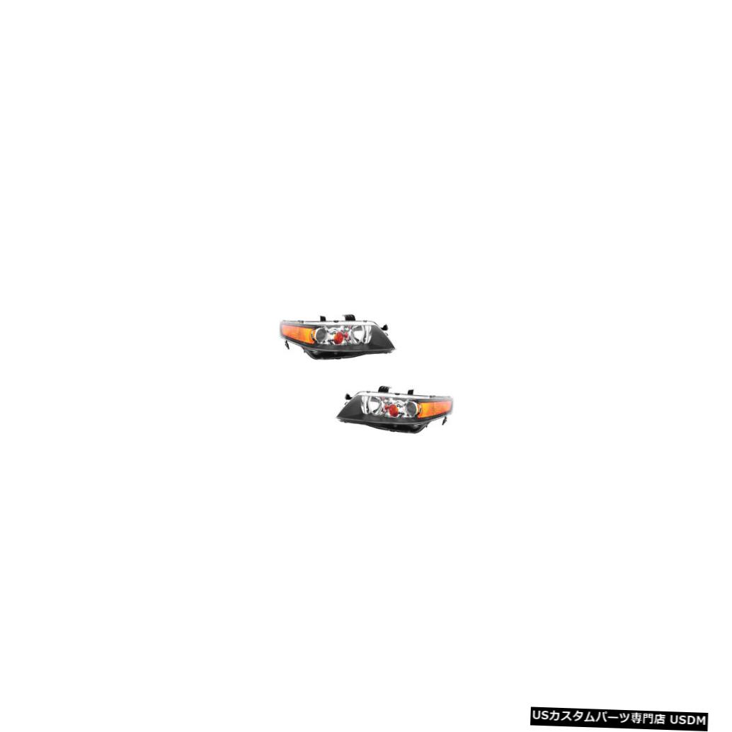ヘッドライト 2006-2008 Acura TSX Driver & Passenger Side Headlights Lamps Assembly Pair Set 【並行輸入品】