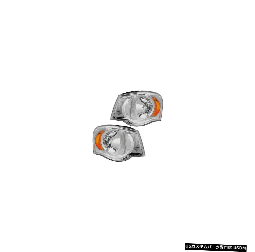 ヘッドライト 2007-2009 Dodge Aspen Driver & Passenger Side Headlights Lamps Assembly Pair Set 【並行輸入品】