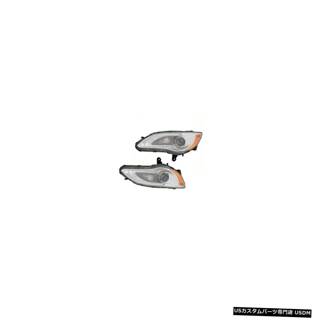 ヘッドライト 11-14 Chrysler 200 Sedan/Convertible Driver & Passenger Halogen Headlights Pair 【並行輸入品】