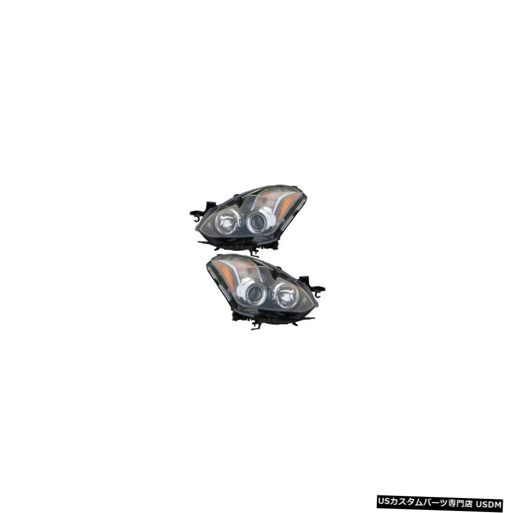 ヘッドライト Fits 10-13 Nissan Altima Coupe Driver & Passenger Halogen Headlights Pair Set 【並行輸入品】