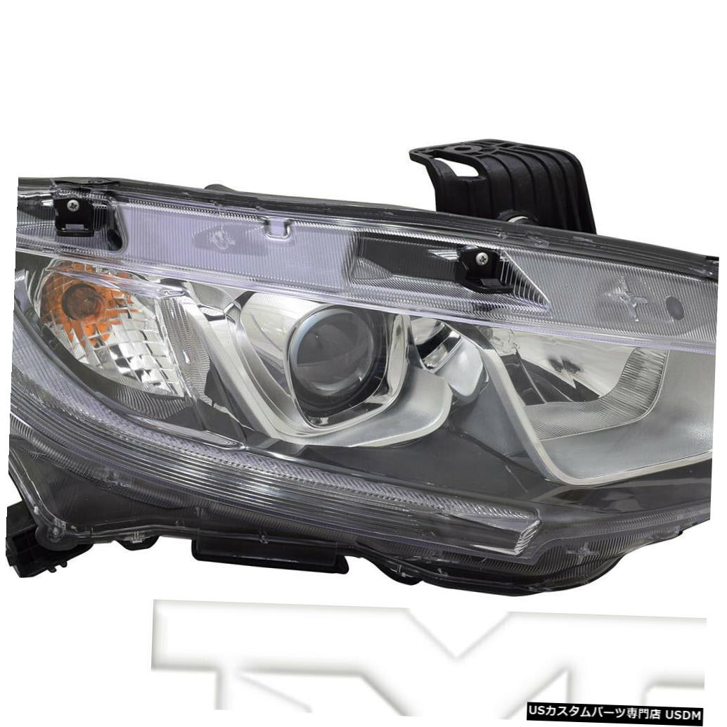 ヘッドライト 16-18ホンダシビックセダン/クーペツーリング不可の右乗客用ヘッドライトCAPA 16-18 Honda Civic Sedan/Coupe Non-Touring Right Passenger Headlight CAPA 【並行輸入品】