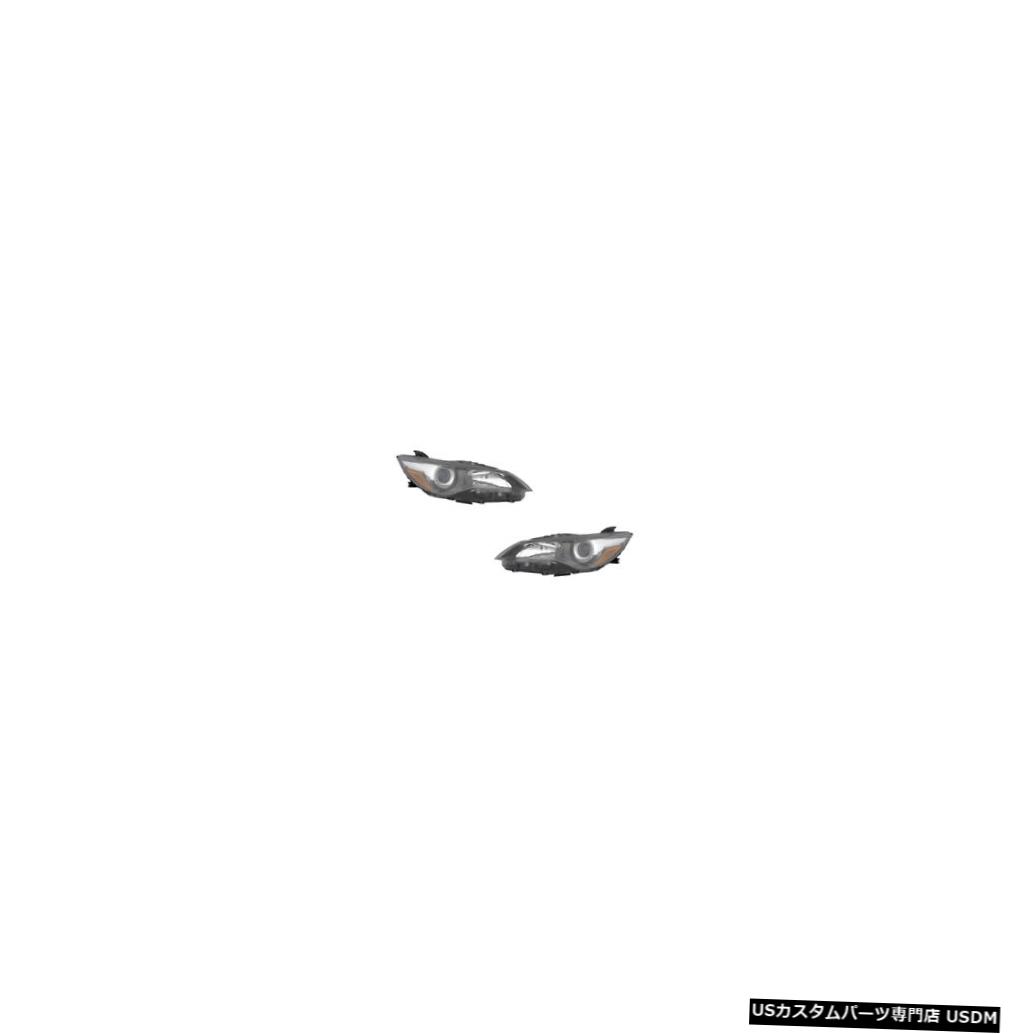 ヘッドライト 15-17 Toyota Camry SE/XSE Driver & Passenger Black Headlights Lamps NSF Pair Set 【並行輸入品】