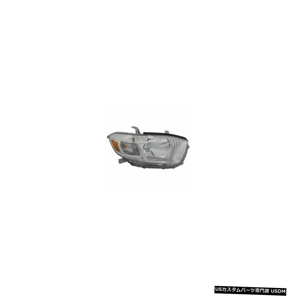 ヘッドライト 11-13トヨタハイランダーノンハイブリッド米国製右乗客用ヘッドライトCAPA 11-13 Toyota Highlander Non-Hybrid US Built Right Passenger Headlight CAPA 【並行輸入品】