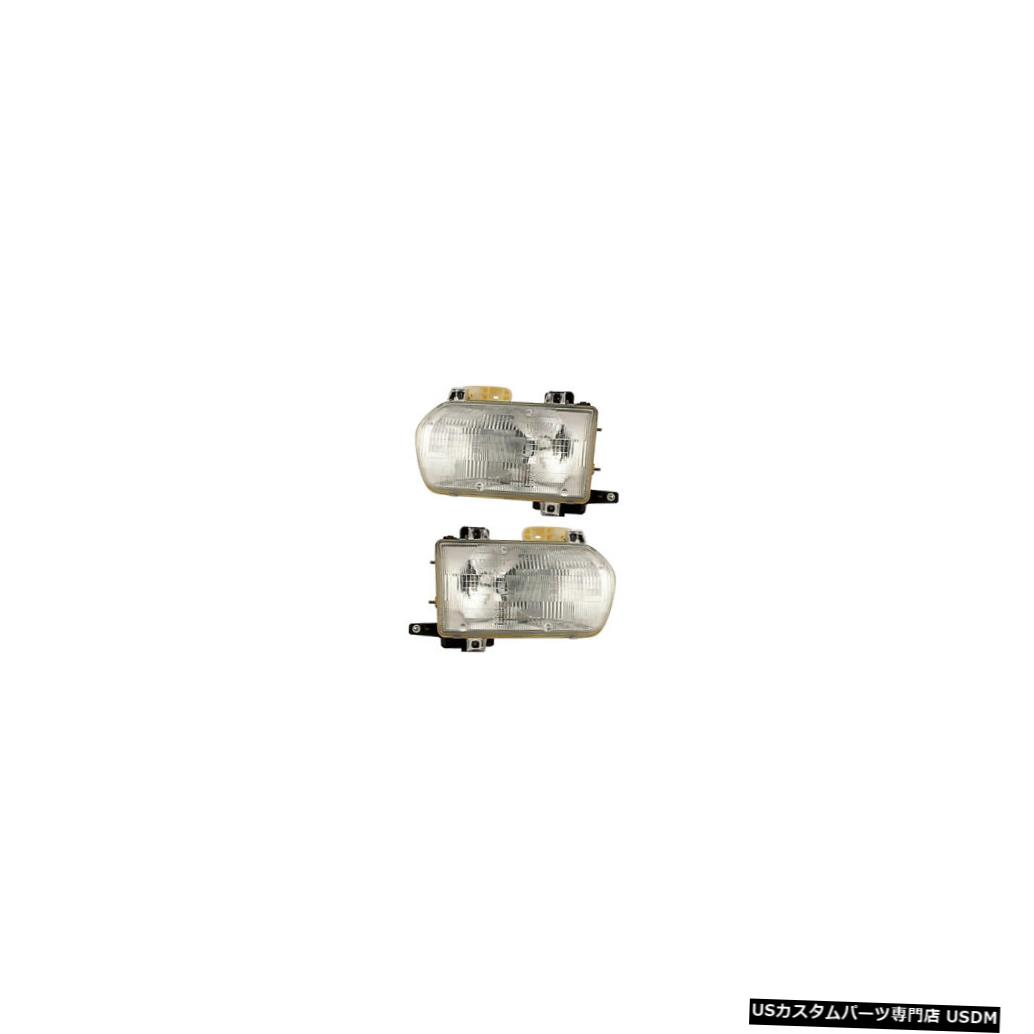 ヘッドライト Fits 1996-1999 Nissan Pathfinder Driver & Passenger Headlights Lamps Pair Set 【並行輸入品】