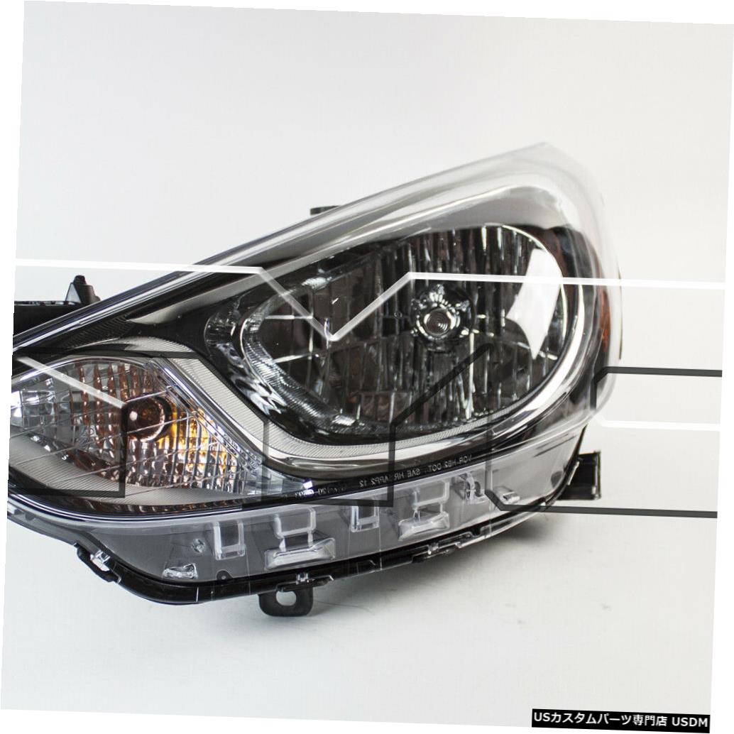 ヘッドライト ヒュンダイアクセントセダン/ハッチバック12-14に適合 Fits 12-14 Hyundai Accent Sedan/Hatchback Halogen Left Driver Headlight NSF 【並行輸入品】