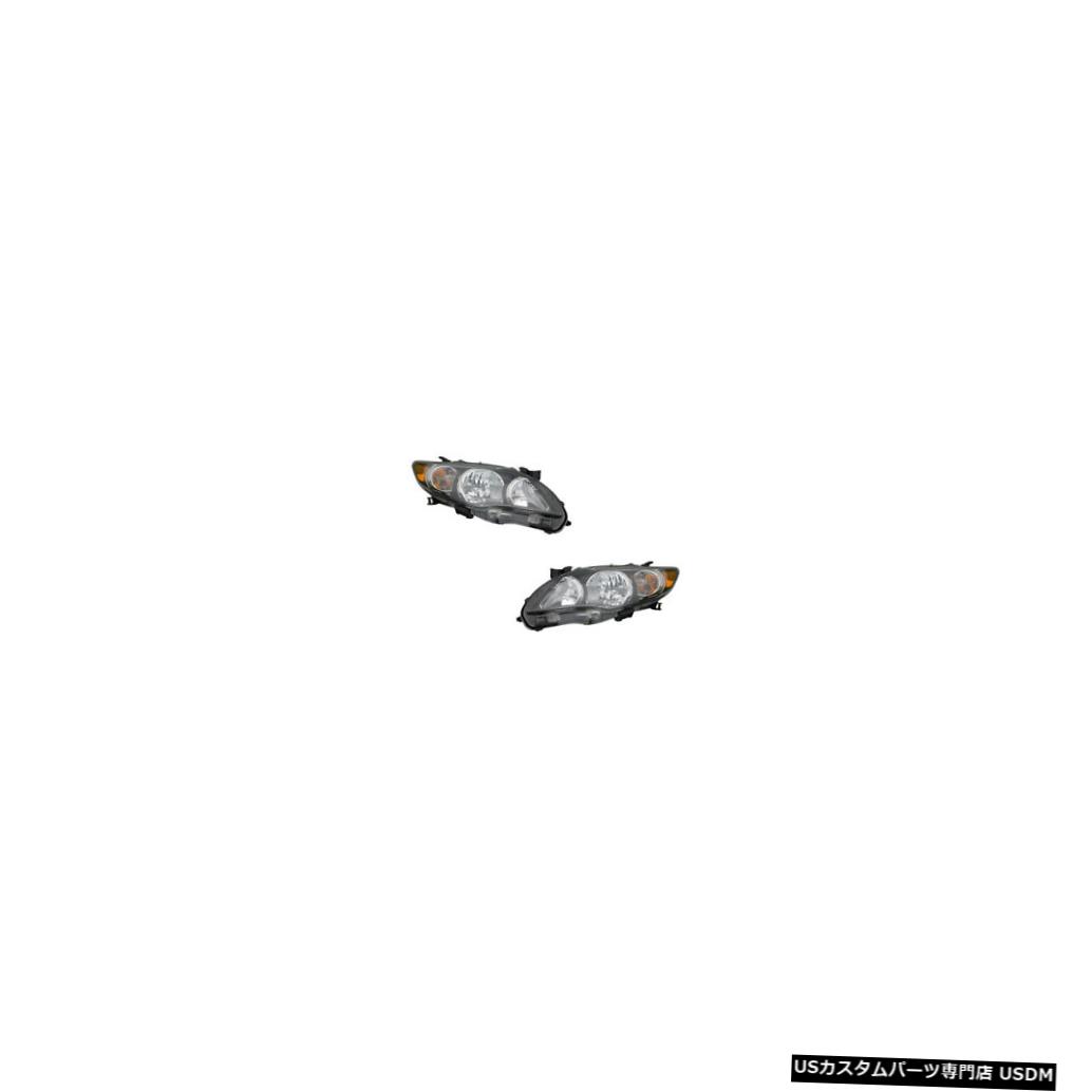 ヘッドライト 11-12 TY Corolla S Canada Built Driver & Passenger Halogen Headlights Pair Set 【並行輸入品】