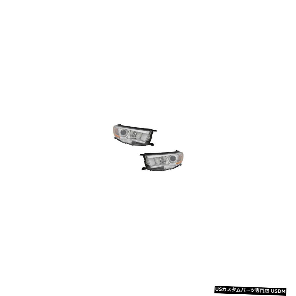 ヘッドライト 14-16 Toyota Highlander Driver & Passenger Headlights w/o Smoke NSF Pair Set 【並行輸入品】