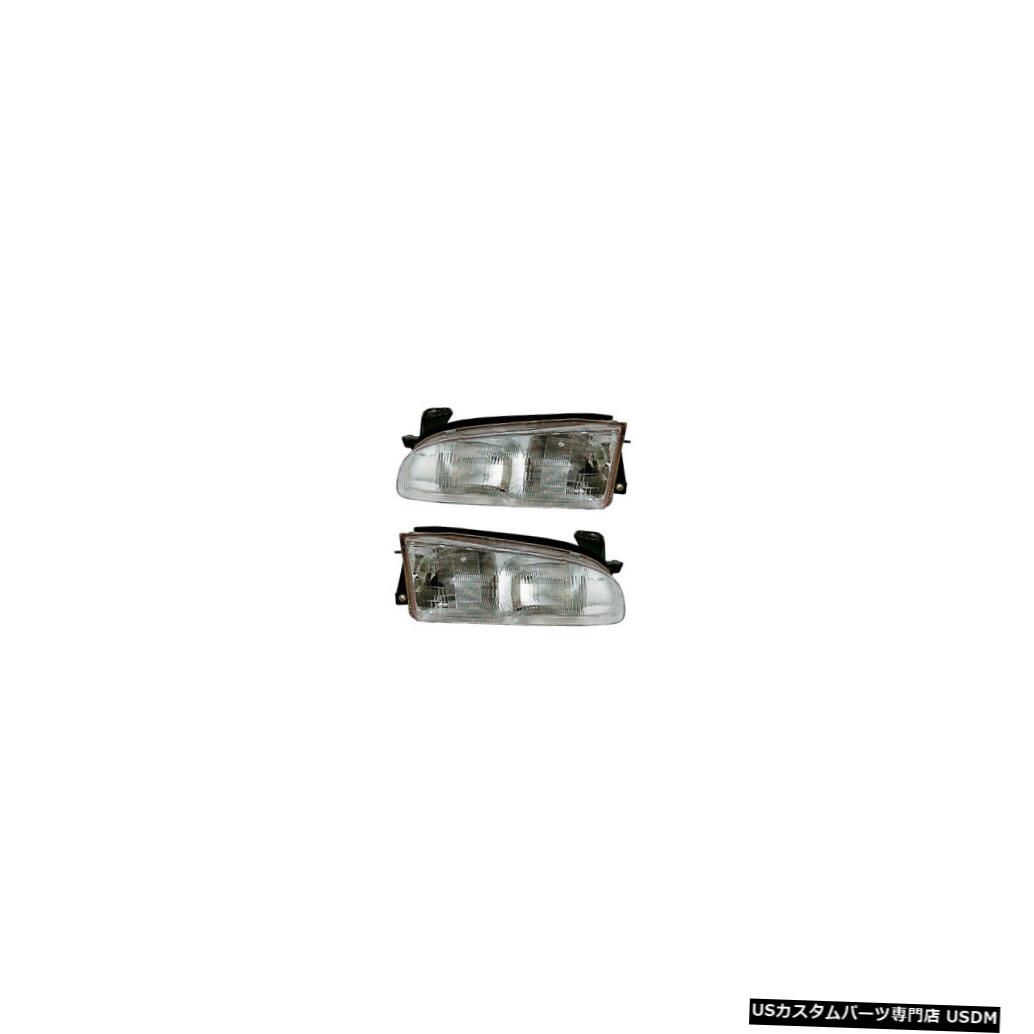 ヘッドライト 1993-1997 Chevy Geo Prizm Driver & Passenger Headlights Lamps Assembly Pair Set 【並行輸入品】