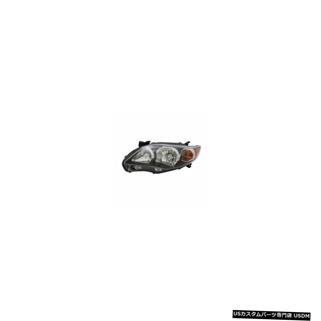 ヘッドライト 11-13トヨタカローラS / SRX米国製ブラック左ドライバーヘッドライトCAPA 11-13 Toyota Corolla S/SRX US Built Black Left Driver Headlight CAPA 【並行輸入品】
