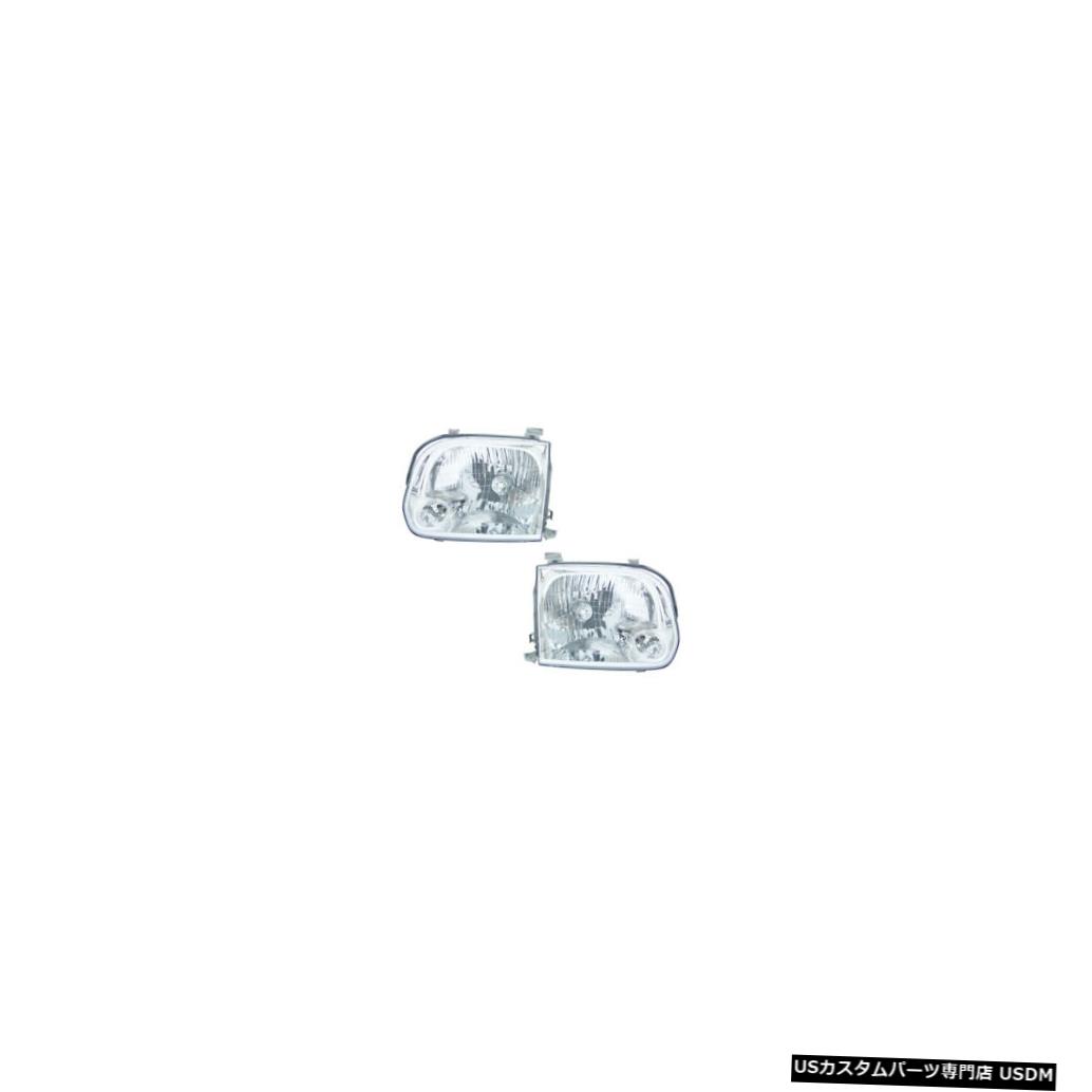 ヘッドライト 05-07 Toyota Sequoia/05-06 Tundra Double Cab Driver & Passenger Headlights Pair 【並行輸入品】