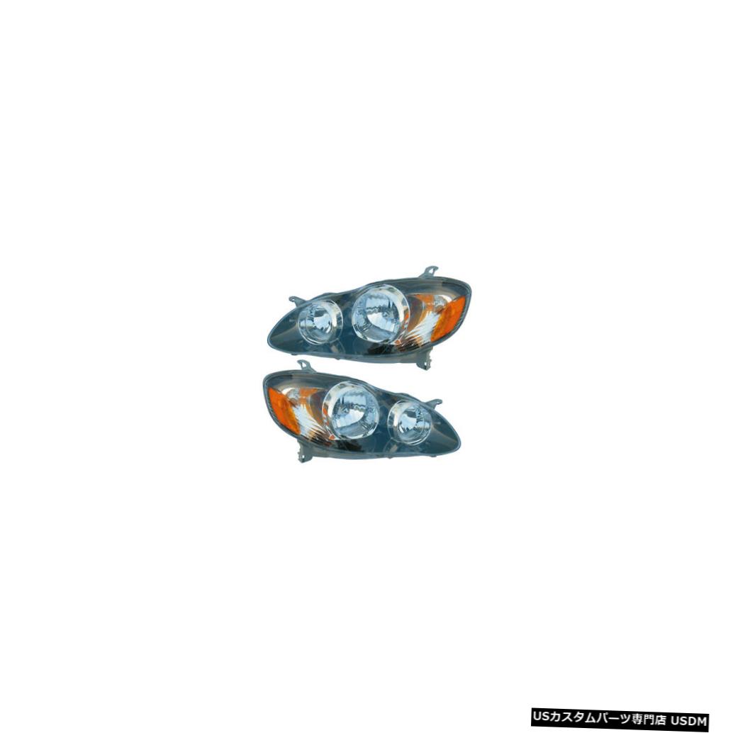 ヘッドライト 2005-2008 Toyota Corolla Sport Driver & Passenger Side Headlights Lamps Pair Set 【並行輸入品】