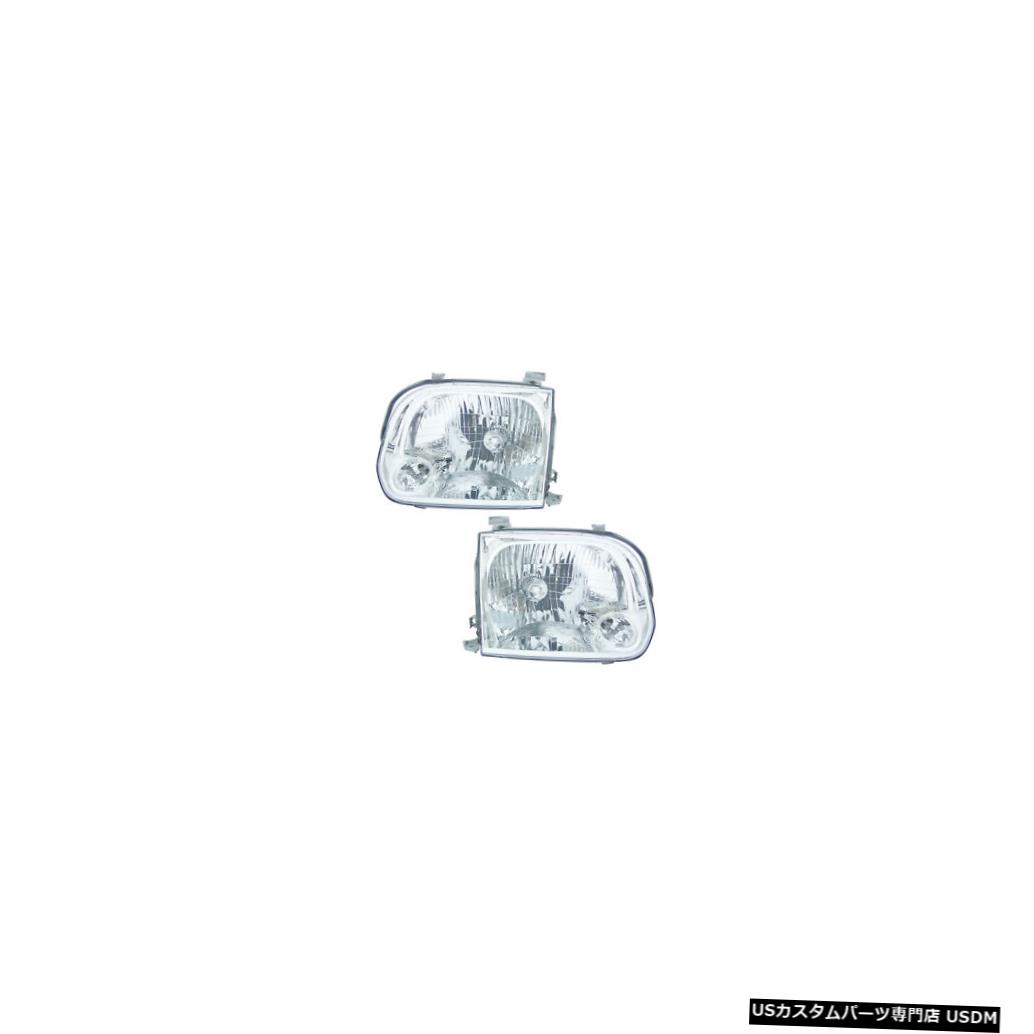 ヘッドライト 05-07 Toyota Sequoia/05-06 Tundra Double Cab Driver & Passenger Headlights Pair 【並行輸入品】
