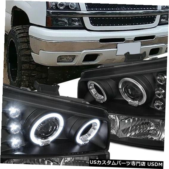 Turn Signal Lamp 03-07シルバラードアバランチブラックハロープロジェクターヘッドライトバンパーランプ付き For 03-07 Silverado Avalanche Black Halo Projector Headlights w/ Bumper Lamps 【並行輸入品】