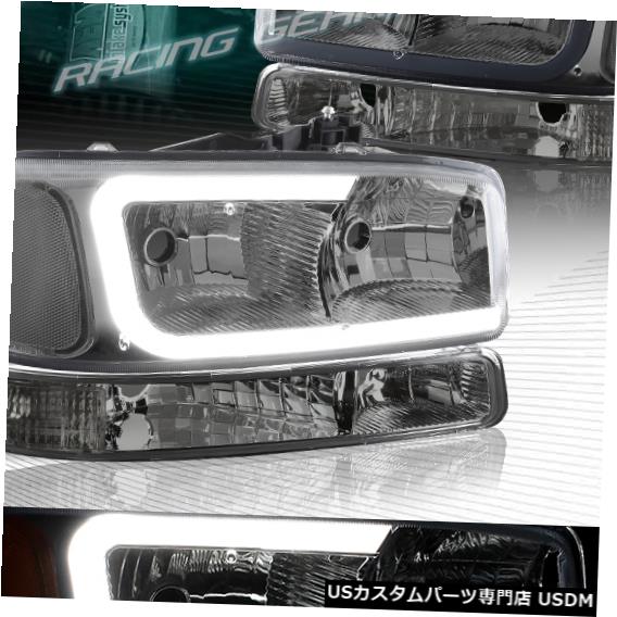 Headlight スモークDRL LEDヘッドライト+バンプ ER WITH / CLEAR REFLECTOR FIT 00-06 GMC YUKON XL 1500/2500 SMOKE DRL LED HEADLIGHT+BUMPER W/CLEAR REFLECTOR FIT 00-06 GMC YUKON XL1500/2500 【並行輸入品】