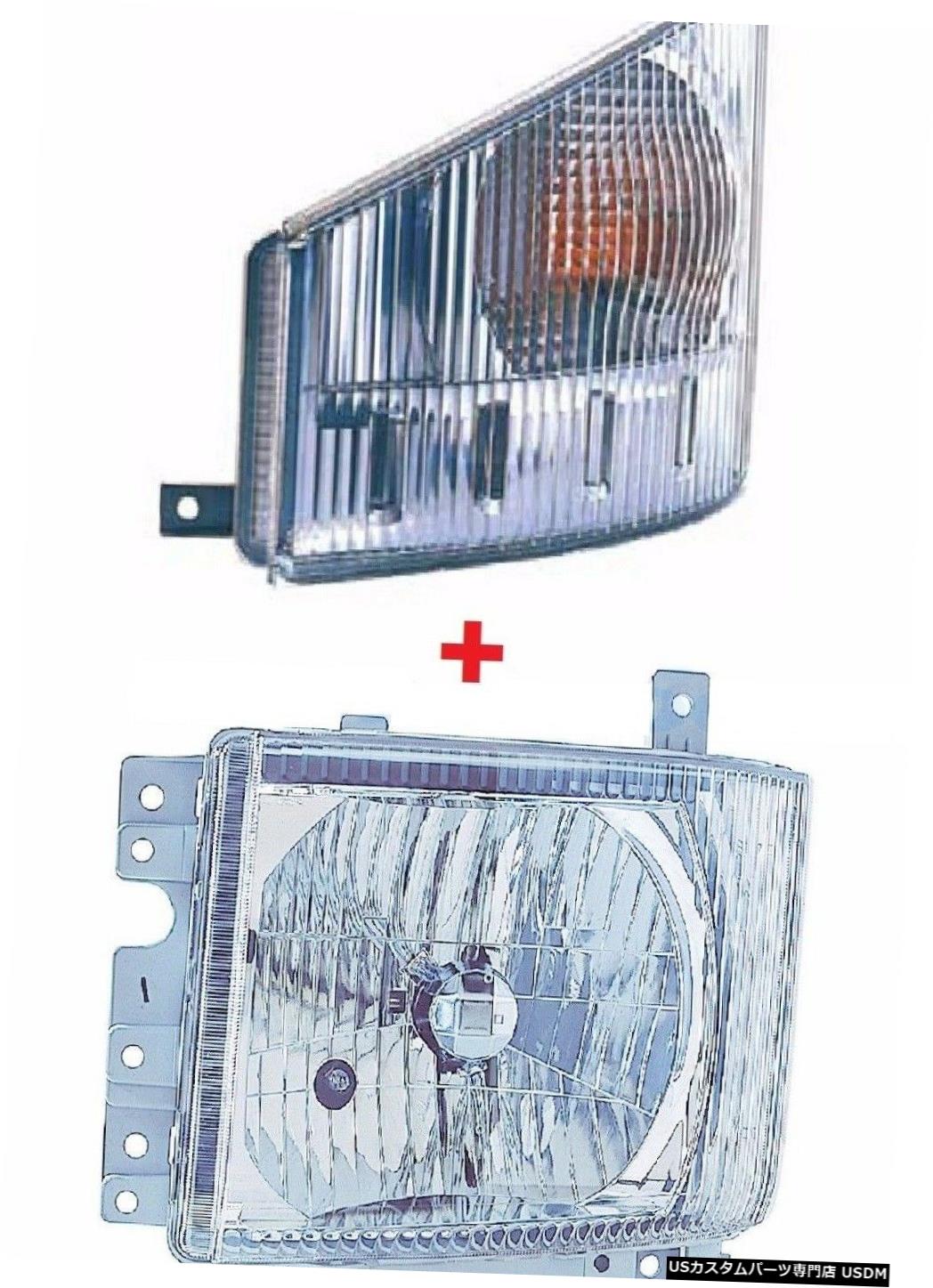 Headlight いすZ NPR NQR HD 2008-2015左ドライバートラックヘッドライトシグナルライト電球付き ISUZU NPR NQR HD 2008-2015 LEFT DRIVER TRUCK HEADLIGHT SIGNAL LIGHT NEW W/BULBS 【並行輸入品】