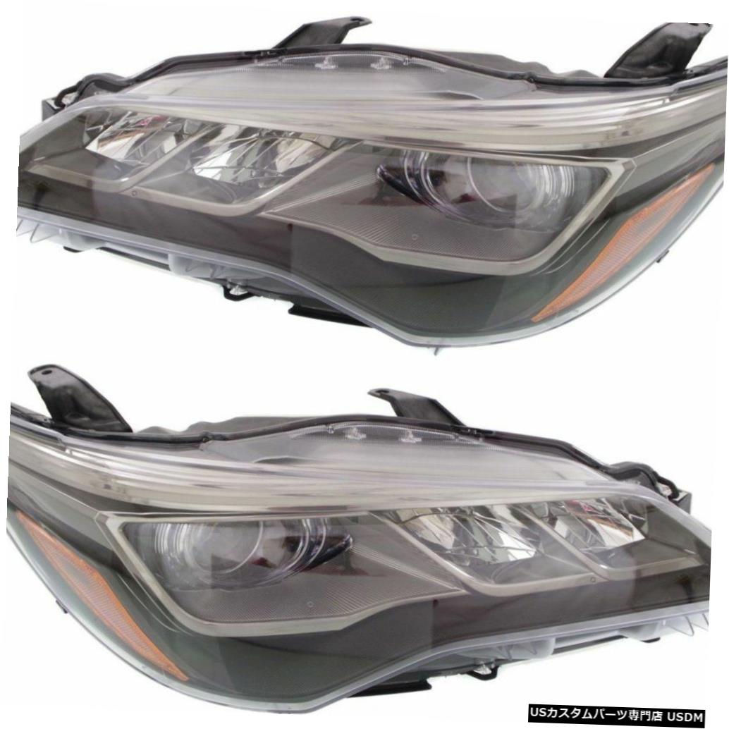 Headlight FIT TOYOTA CAMRY SE 2015-2017 LEDヘッドライトヘッドランプライトブラックアウトペア FITS TOYOTA CAMRY SE 2015-2017 LED HEADLIGHTS HEAD LAMPS LIGHTS BLACKED OUT PAIR 【並行輸入品】