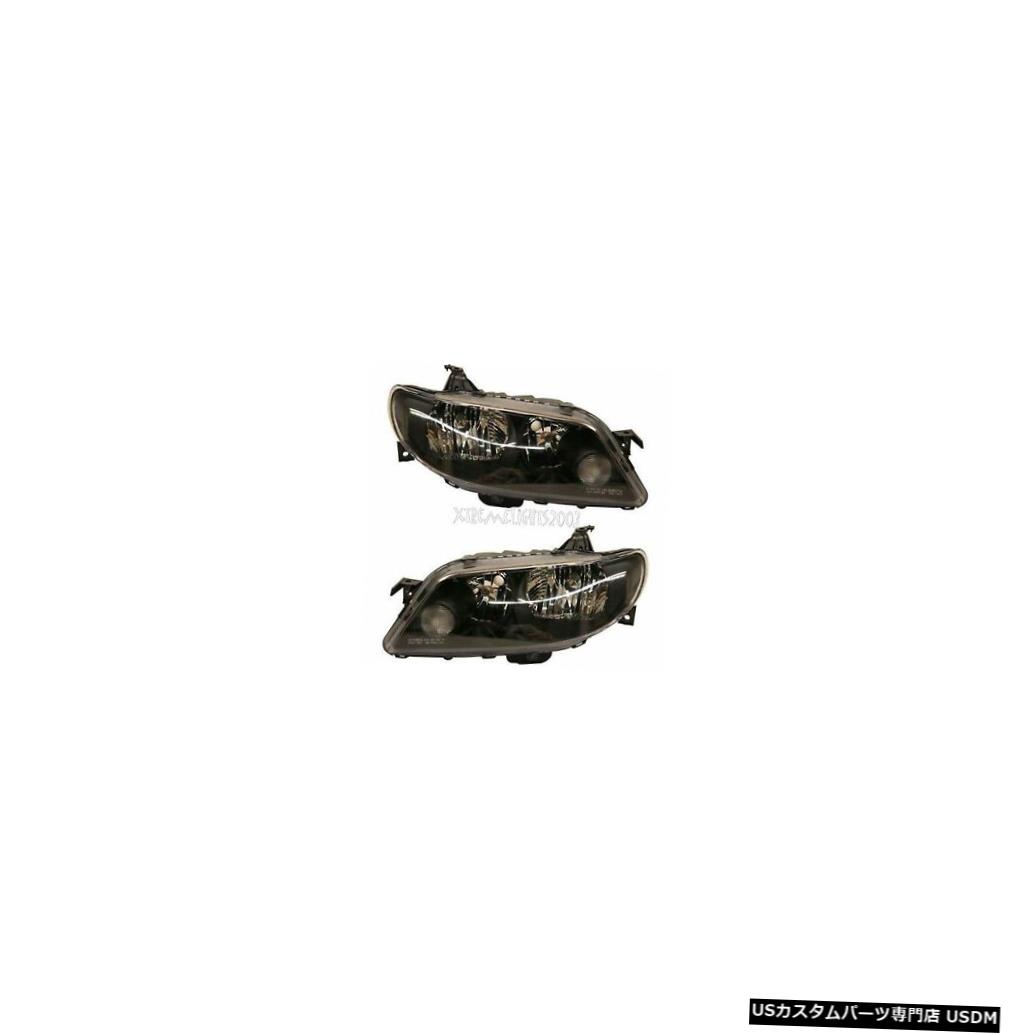 Headlight マツダプロテッジ5 2002 2003ブラックヘッドライトヘッドライトフロントランプペアセット MAZDA PROTEGE 5 2002 2003 BLACK HEADLIGHTS HEAD LIGHTS FRONT LAMPS PAIR SET 【並行輸入品】