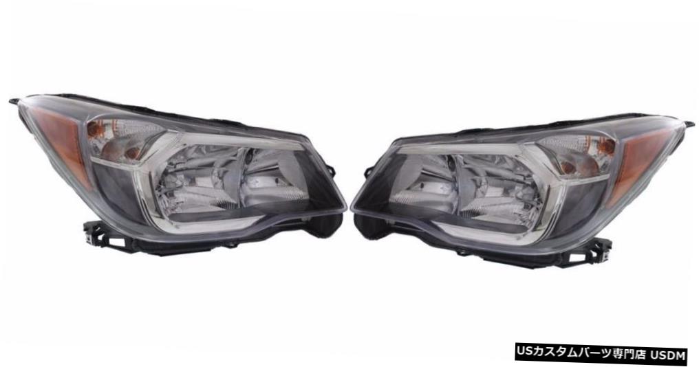 Headlight スバルフォレスター2014-2016に適合ブラックハロゲンヘッドライトヘッドライトランプペア FITS SUBARU FORESTER 2014-2016 BLACK HALOGEN HEADLIGHTS HEAD LIGHTS LAMPS PAIR 【並行輸入品】