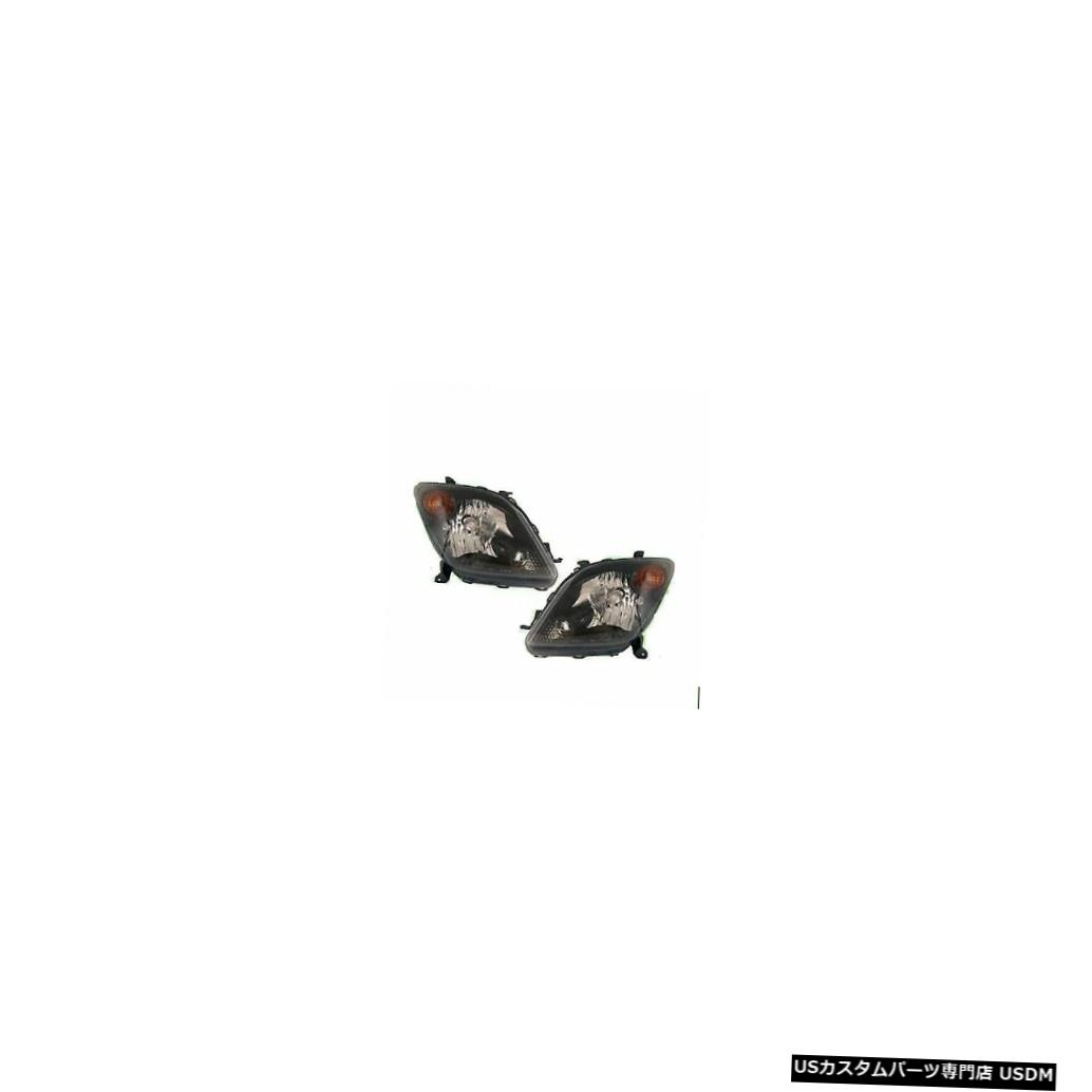 Headlight サイオンXA X A 2004 2005ブラックヘッドライトフロントランプペアセットNEW SCION XA X A 2004 2005 BLACK HEAD LIGHTS FRONT LAMPS PAIR SET NEW 【並行輸入品】