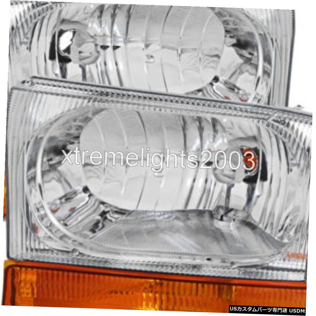 Headlight フリートウッドディスカバリー2005 2006ペアクリアヘッドライトヘッドアンバーシグナルライトRV FLEETWOOD DISCOVERY 2005 2006 PAIR CLEAR HEADLIGHTS HEAD AMBER SIGNAL LIGHTS RV 【並行輸入品】