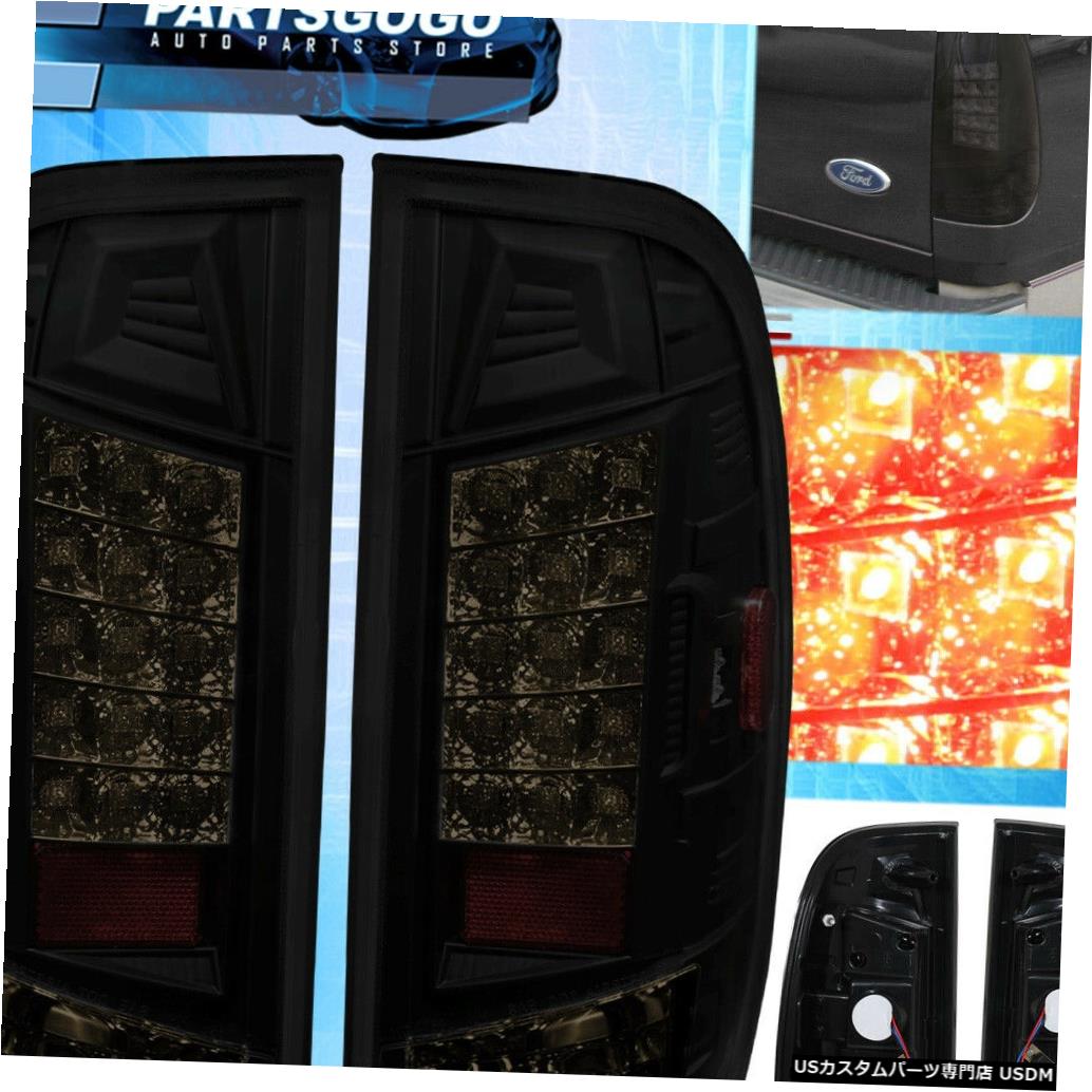 テールライト 1997-2003フォードF-150テールライト赤反射板Ledスモークレンズリアランプペア For 1997-2003 Ford F-150 Tail Lights Red Reflector Led Smoke Lens Rear Lamp Pair 【並行輸入品】