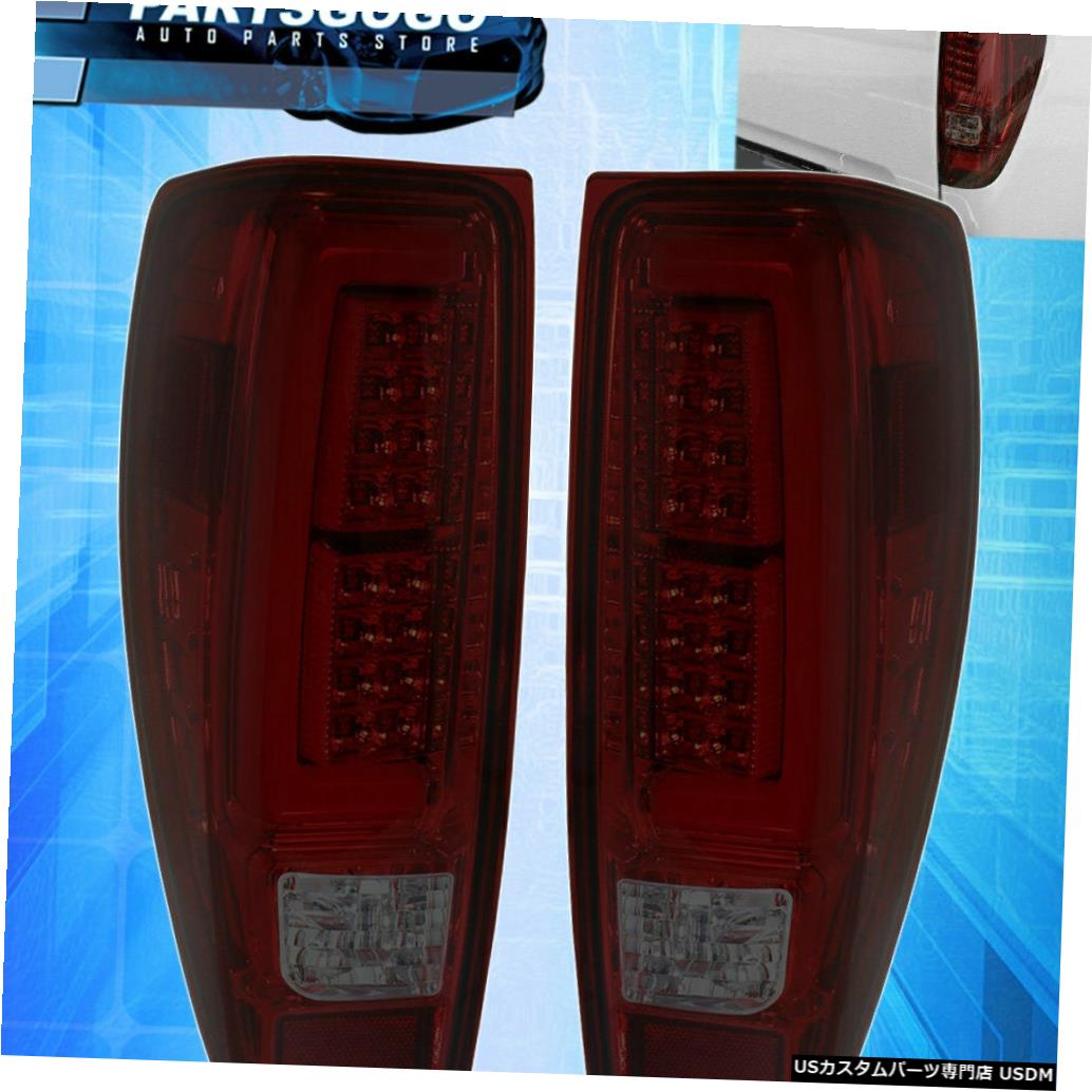 テールライト 04-12シェビーキャニオンGMCコロラドチューブスタイルLEDテールライトランプ赤S製 For 04-12 Chevy Canyon GMC Colorado Tube Style LED Tail Lights Lamps Red Smoked 【並行輸入品】